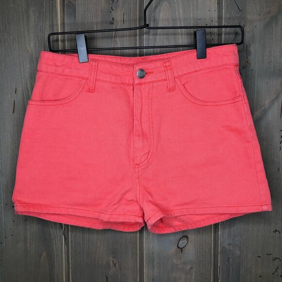 Monki ASOS Coral Denim Short Shorts Small - Picture 2 of 7